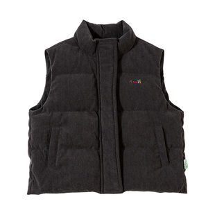 Amila女童羽绒马甲白鸭绒儿童加厚坎肩保暖宝宝灯芯绒外套秋冬款