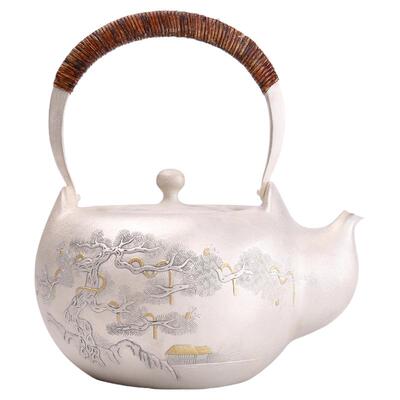 纯手工打口耳一体烧水壶足银999煮水壶家用高端送礼银壶私人订制