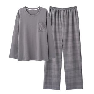 芬腾可安睡衣男款男士春秋季高级感纯棉布料100全棉英俊家居服冬