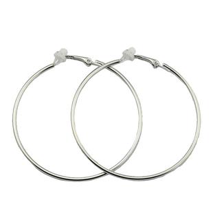 银色大圈圈耳环无耳洞耳夹女简约欧美耳夹金色哑黑色女大耳环耳饰