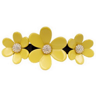 高端发饰幸运雏菊花语横夹顶夹弹簧马尾发夹法国法式发抓发爪盘发