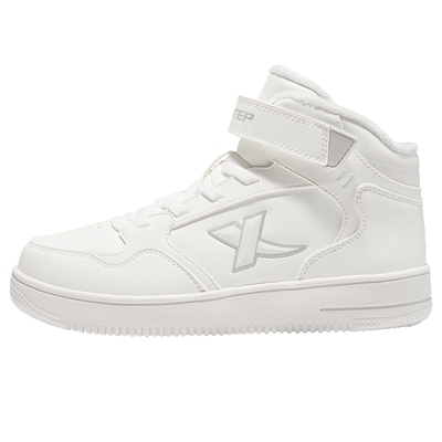 特步童鞋冬季新款女童加厚休闲保暖棉鞋中大童加绒防滑耐磨运动鞋