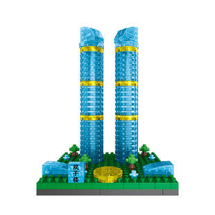 儿童益智拼装微颗粒南京地标建筑积木模型总统府玩具男孩拼图礼物