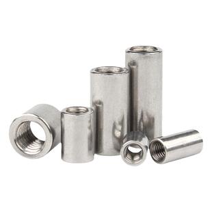 圆形加长螺母304不锈钢加厚接头螺帽丝杆牙条连接螺柱圆柱型螺母