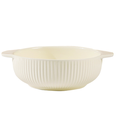 10.5英寸加厚陶瓷双耳汤面碗