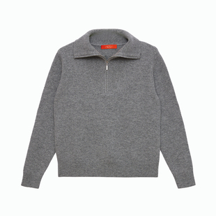 新疆GTS天山羊绒半拉链女套衫LT12S564G纯羊绒纯色针织时尚套衫女