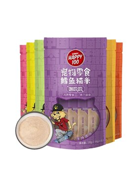 wanpy顽皮噜吸吸猫条happy100