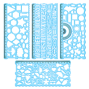 尺子小学生多功能万花尺手抄报模板专用百变学习套装一年级二初中数学绘画直尺软画图三角镂空工具绘图尺文具