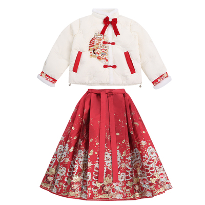 女童国风拜年服洋气织金马面裙