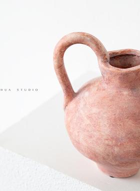 诧寂风陶艺花瓶斑驳新中式瓷器装饰品摆件玄关电视柜插花水培陶瓷