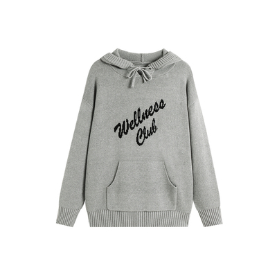 ATRY美式复古连帽毛衣男2025秋冬新款潮牌慵懒宽松情侣套头帽衫女