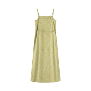 泽米拉小众复古吊带连衣裙女飞机袖新中式国风简约气质显瘦长裙子