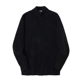 JSSD HOMME 冬季新款狐狸绒男士针织毛衫半高领针织开衫外套男款