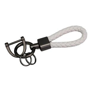 简约高级手工编织汽车钥匙扣皮绳挂件男女时尚锁匙链圈挂饰