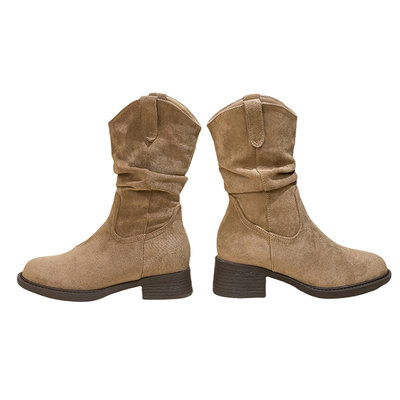 真皮版~内增高6/8cm堆堆短靴子女