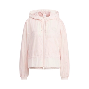 宋雨琦同款adidas阿迪达斯三叶草连帽夹克女宽松风衣外套 KS2876