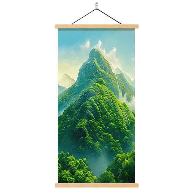 现代简约青山图玄关挂画