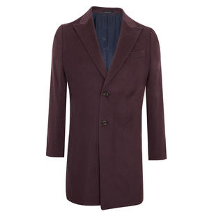JODOLL乔顿冬季【100%绵羊毛】大衣男士中长款韩版紫色保暖呢外套