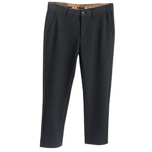 高端品牌2025冬季新款厚款裤子男款毛呢子羊毛混纺休闲裤直筒磨毛