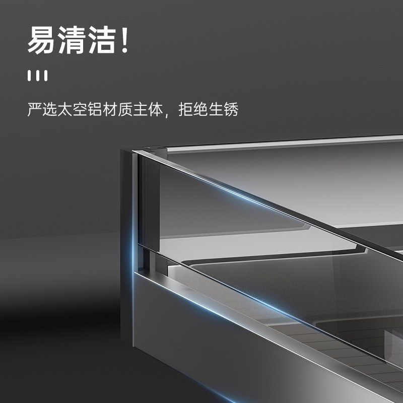 拉篮厨房橱柜工厂轻奢碗碟收纳抽屉式钢化玻璃铝合金置物架篮双层