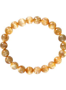 【珍藏级】吉饰坊金发水晶手链龙袍钛晶手串财神招财巴西天然能量