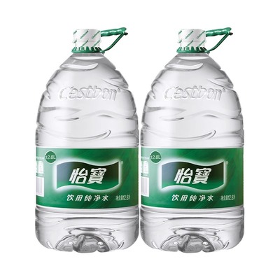 怡宝饮用纯净水12.8L*1桶+中汲饮用天然泉水15L*1桶组合装包邮