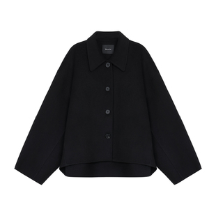 Maven Lin  1OO羊毛系列丨翻领毛呢外套女宽松通勤短款呢子大衣