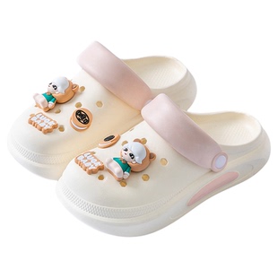 绿衣熊仔洞洞鞋女士2025新款夏季外穿EVA舒适厚底防滑踩屎感凉拖