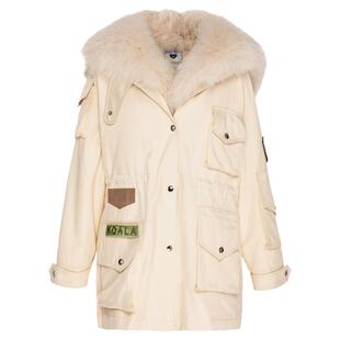 HPLY荷比俪冬季新品女休闲毛领贴标抽绳外套HYB42590167-1
