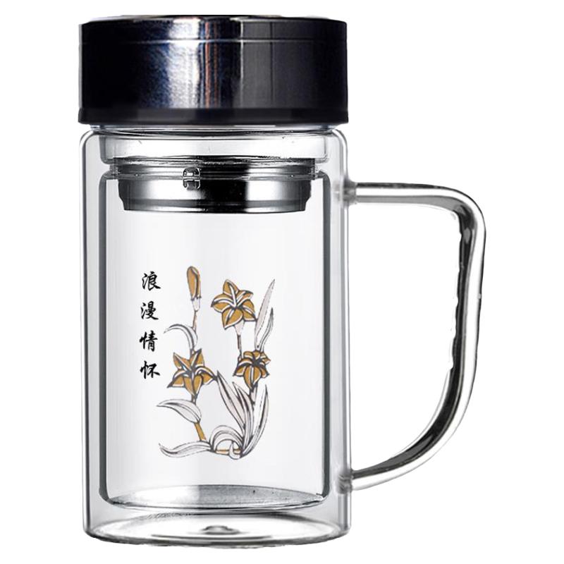 渊之源双层玻璃杯办公杯