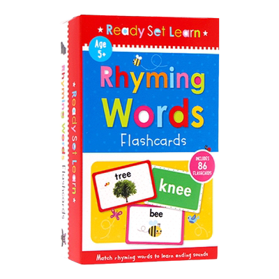 秒杀 Flash Cards英文原版 配套字卡Rhyming Words Flashcards韵律词押韵词学习卡片学前启蒙高效英语闪卡高频词卡片3-5-6岁绘本