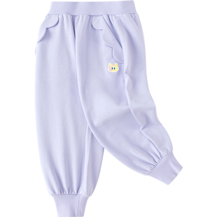 巴拉巴拉女童裤子宝宝运动裤春秋季新款童装儿童宽松卫裤黑色长裤