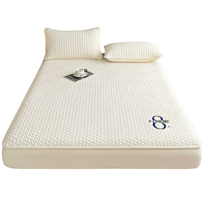 红豆牛奶绒夹棉床笠棉花保护罩