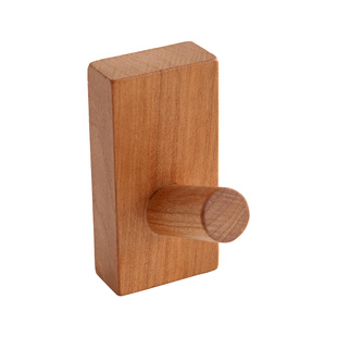 樱桃木ins风进门玄关衣钩挂免打孔墙壁实木挂衣架承重壁挂式粘钩