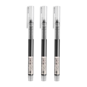 直液式走珠笔中性笔学生用大容量黑色速干水笔0.5考试专用水性直液笔办公签字笔黑蓝红刷题作业神器碳素黑笔
