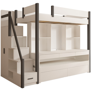 上床下桌组合床上下铺床实木双层床小房间学习桌书桌一体式儿童床