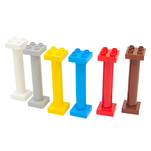 国产积木大颗粒圆高矮立支罗马柱别墅桥梁墩建筑拼插模型散配件