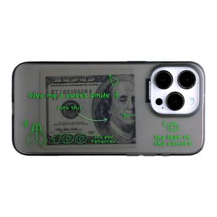 PAPERWORKS原创隐藏DOLLAR图案哑光双层印刷黑色半透卡通适用于苹果iPhone17ProMax相机触摸按键16标准手机壳