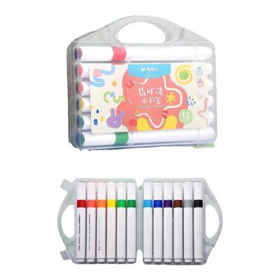 晨光水彩笔儿童可水洗无毒彩笔小学生专用水溶性幼儿园彩色笔24色画画笔易可洗12色软头绘画48色颜色36色涂色