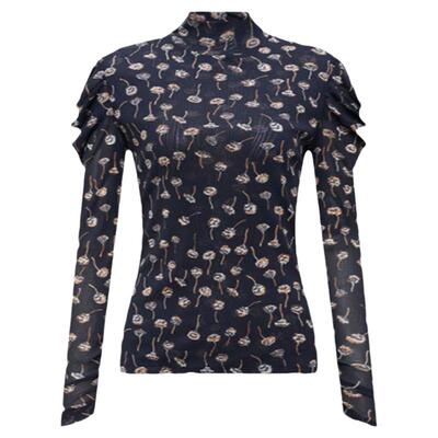 DVF长袖弹力网纱内搭上衣