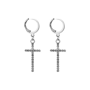 男款十字架耳环男士耳钉高级感耳扣钛钢不掉色耳圈男生耳坠耳饰男