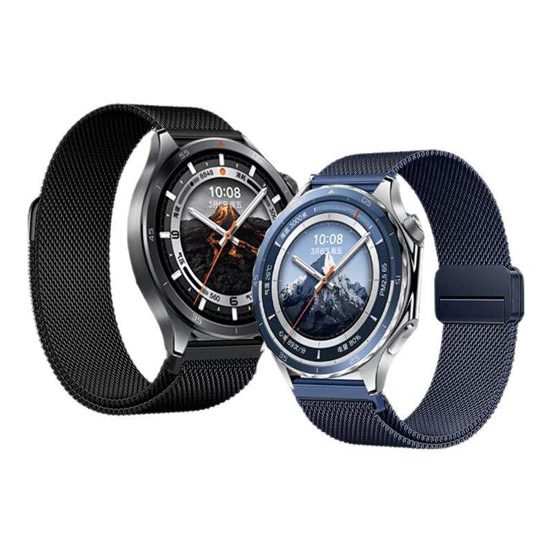 适用OPPOwatchX3/2手表带oppowatchS按压式新款升级米兰尼斯磁吸表带运动watchx智能金属男腕表带透气双磁吸