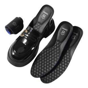 乐福鞋专用鞋垫牛皮真皮软底舒适女款女士吸汗防臭透气小皮鞋黑色