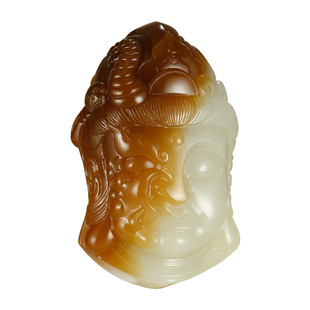 玉说和田玉佛魔手把件糖青白玉坠一念之间善恶玉石玉器把玩件孤品
