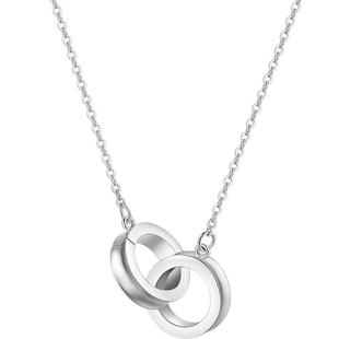 周六福双环项链环环相扣轻奢S925银锁骨链送女友情人节礼物