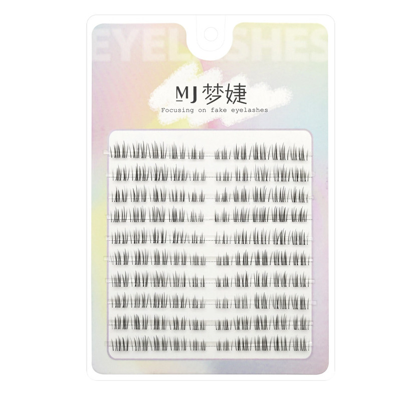 分段式超自然妈生感假睫毛短款毛流感透明宽梗新手上镜梦婕假睫毛