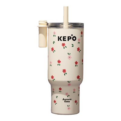 KEPO灵感之花萌宠杯不锈钢吸管保温杯-小碎花700mL保温保冷高颜值