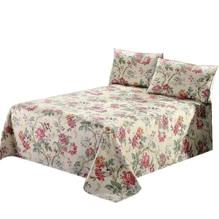 美式60支纯棉床单定制炕单出口田印花埃及长绒棉全棉1.5米1.8单件