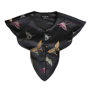 裳五拾典彩蝶飞舞中国风织造休闲百搭假领复古高档时尚刺绣云肩
