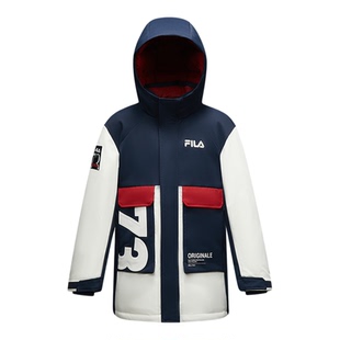 FILA KIDS斐乐童装男大童羽绒服2025冬新款儿童中长款保暖外套
